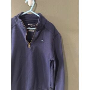 Tommy Bahama Kids Navy Blue Quarter Zip Pullover Sweatshirt Size M 7-8 Logo